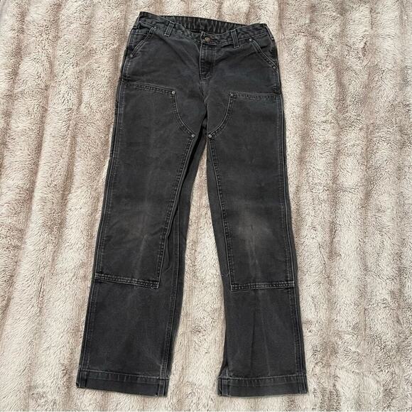 Carhartt Black Utility Workwear Double Front Loose Fit Pants